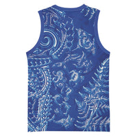 New Zealand Sea Animals Basketball Jersey with Maori Koru Tribal Tattoo and Silver Ferns Aquatic Style LT03 - Polynesian Pride