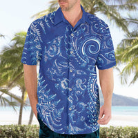 New Zealand Sea Animals Hawaiian Shirt with Maori Koru Tribal Tattoo and Silver Ferns Aquatic Style LT03 - Polynesian Pride