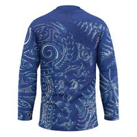 New Zealand Sea Animals Hockey Jersey with Maori Koru Tribal Tattoo and Silver Ferns Aquatic Style LT03 - Polynesian Pride