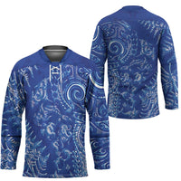 New Zealand Sea Animals Hockey Jersey with Maori Koru Tribal Tattoo and Silver Ferns Aquatic Style LT03 - Polynesian Pride