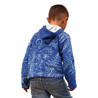 New Zealand Sea Animals Kid Hoodie with Maori Koru Tribal Tattoo and Silver Ferns Aquatic Style LT03 - Polynesian Pride