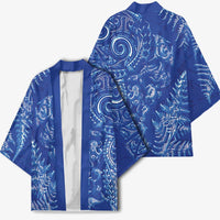 New Zealand Sea Animals Kimono with Maori Koru Tribal Tattoo and Silver Ferns Aquatic Style LT03 - Polynesian Pride