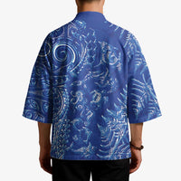 New Zealand Sea Animals Kimono with Maori Koru Tribal Tattoo and Silver Ferns Aquatic Style LT03 - Polynesian Pride