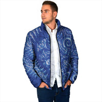 New Zealand Sea Animals Padded Jacket with Maori Koru Tribal Tattoo and Silver Ferns Aquatic Style LT03 - Polynesian Pride