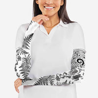 New Zealand Sea Animals Arm Sleeves with Maori Koru Tribal Tattoo and Silver Ferns White Color LT03 - Polynesian Pride