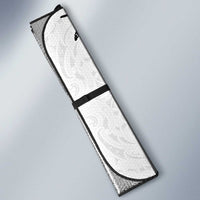 New Zealand Sea Animals Auto Sun Shade with Maori Koru Tribal Tattoo and Silver Ferns White Color