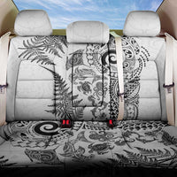 New Zealand Sea Animals Back Car Seat Cover with Maori Koru Tribal Tattoo and Silver Ferns White Color LT03 One Size White - Polynesian Pride