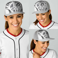 New Zealand Sea Animals Baseball Net Cap with Maori Koru Tribal Tattoo and Silver Ferns White Color LT03 - Polynesian Pride