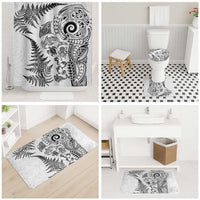 New Zealand Sea Animals Bathroom Set with Maori Koru Tribal Tattoo and Silver Ferns White Color LT03 - Polynesian Pride