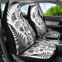 New Zealand Sea Animals Car Seat Cover with Maori Koru Tribal Tattoo and Silver Ferns White Color LT03 - Polynesian Pride