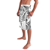 New Zealand Sea Animals Lavalava with Maori Koru Tribal Tattoo and Silver Ferns White Color LT03 - Polynesian Pride