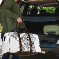 New Zealand Sea Animals Travel Bag with Maori Koru Tribal Tattoo and Silver Ferns White Color LT03 - Polynesian Pride