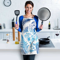 New Zealand Sea Animals Apron with Maori Koru Tribal Tattoo and Silver Ferns Galaxy Style LT03 - Polynesian Pride