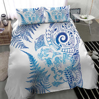 New Zealand Sea Animals Bedding Set with Maori Koru Tribal Tattoo and Silver Ferns Galaxy Style