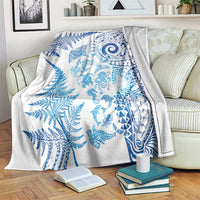 New Zealand Sea Animals Blanket with Maori Koru Tribal Tattoo and Silver Ferns Galaxy Style LT03 Multicolor - Polynesian Pride