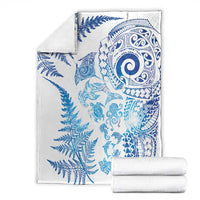 New Zealand Sea Animals Blanket with Maori Koru Tribal Tattoo and Silver Ferns Galaxy Style LT03 - Polynesian Pride