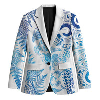 New Zealand Sea Animals Blazer with Maori Koru Tribal Tattoo and Silver Ferns Galaxy Style LT03 Unisex Multicolor - Polynesian Pride