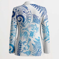 New Zealand Sea Animals Blazer with Maori Koru Tribal Tattoo and Silver Ferns Galaxy Style LT03 - Polynesian Pride