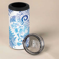 New Zealand Sea Animals 4 in 1 Can Cooler Tumbler with Maori Koru Tribal Tattoo and Silver Ferns Galaxy Style LT03 - Polynesian Pride