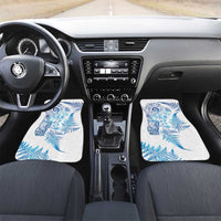 New Zealand Sea Animals Car Mats with Maori Koru Tribal Tattoo and Silver Ferns Galaxy Style LT03 Set 2pcs - Front Multicolor - Polynesian Pride