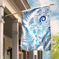 New Zealand Sea Animals Garden Flag with Maori Koru Tribal Tattoo and Silver Ferns Galaxy Style LT03 House Flag Multicolor - Polynesian Pride