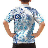 New Zealand Sea Animals Kid Hawaiian Shirt with Maori Koru Tribal Tattoo and Silver Ferns Galaxy Style LT03 - Polynesian Pride