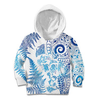 New Zealand Sea Animals Kid Hoodie with Maori Koru Tribal Tattoo and Silver Ferns Galaxy Style LT03 Hoodie Multicolor - Polynesian Pride
