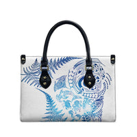 New Zealand Sea Animals Leather Bag with Maori Koru Tribal Tattoo and Silver Ferns Galaxy Style LT03 - Polynesian Pride