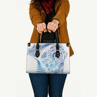 New Zealand Sea Animals Leather Bag with Maori Koru Tribal Tattoo and Silver Ferns Galaxy Style LT03 - Polynesian Pride
