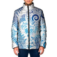 New Zealand Sea Animals Padded Jacket with Maori Koru Tribal Tattoo and Silver Ferns Galaxy Style LT03 Men Multicolor - Polynesian Pride