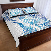 New Zealand Sea Animals Quilt Bed Set with Maori Koru Tribal Tattoo and Silver Ferns Galaxy Style LT03 - Polynesian Pride