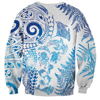 New Zealand Sea Animals Sweatshirt with Maori Koru Tribal Tattoo and Silver Ferns Galaxy Style LT03 - Polynesian Pride