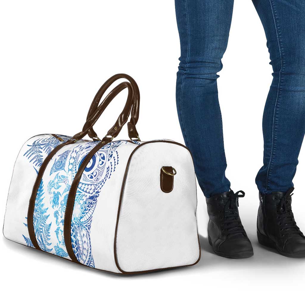 New Zealand Sea Animals Travel Bag with Maori Koru Tribal Tattoo and Silver Ferns Galaxy Style LT03 - Polynesian Pride