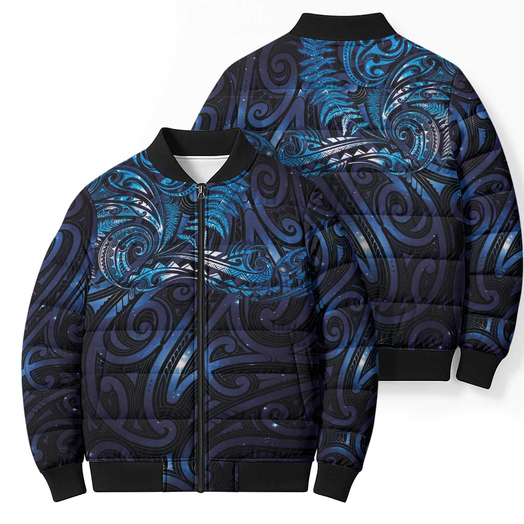 New Zealand New Year-Matariki Bomber Puffer Jacket Aotearoa Maori Tattoo Galaxy Sky