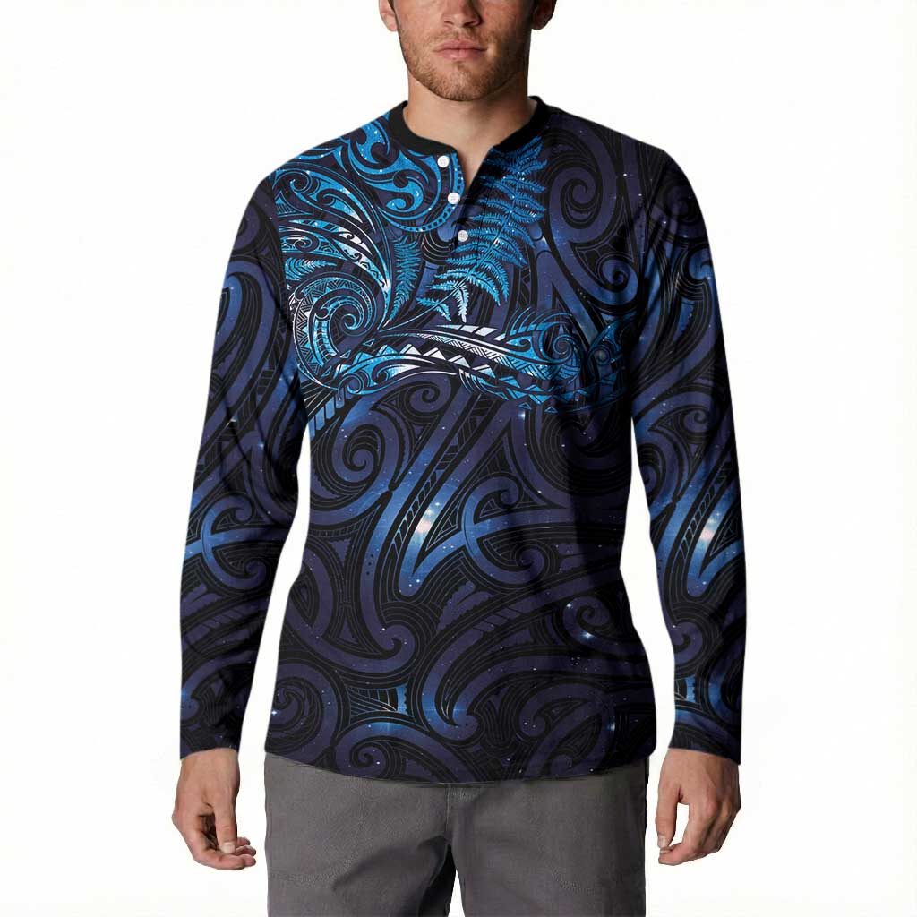 New Zealand New Year-Matariki Button Sweatshirt Aotearoa Maori Tattoo Galaxy Sky