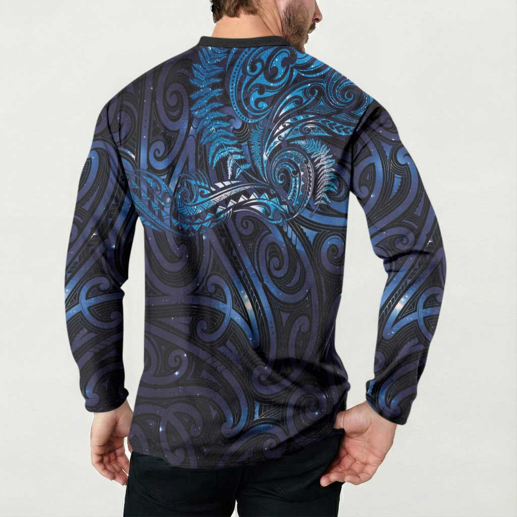 New Zealand New Year-Matariki Button Sweatshirt Aotearoa Maori Tattoo Galaxy Sky