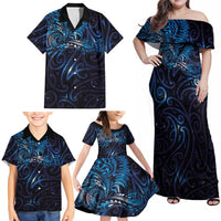 New Zealand New Year-Matariki Family Matching Off Shoulder Maxi Dress and Hawaiian Shirt Aotearoa Maori Tattoo Galaxy Sky LT03 - Polynesian Pride