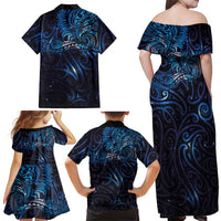 New Zealand New Year-Matariki Family Matching Off Shoulder Maxi Dress and Hawaiian Shirt Aotearoa Maori Tattoo Galaxy Sky LT03 - Polynesian Pride
