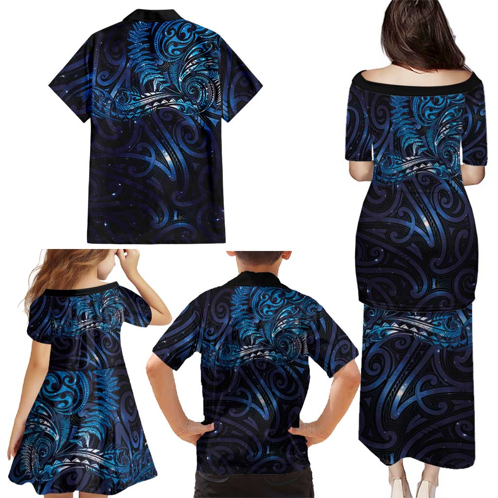 New Zealand New Year-Matariki Family Matching Puletasi and Hawaiian Shirt Aotearoa Maori Tattoo Galaxy Sky LT03 - Polynesian Pride