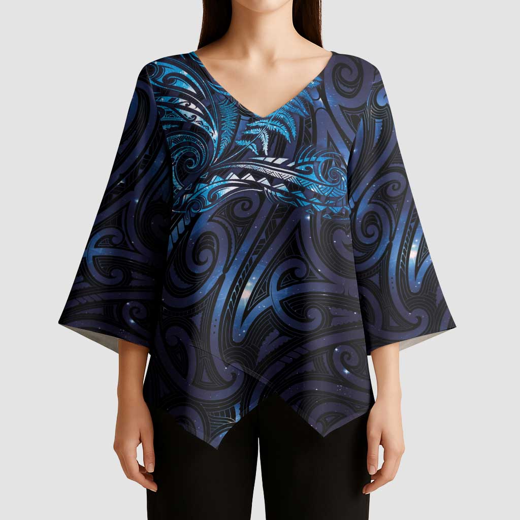 New Zealand New Year-Matariki Kimono Sleeve Blouse Aotearoa Maori Tattoo Galaxy Sky
