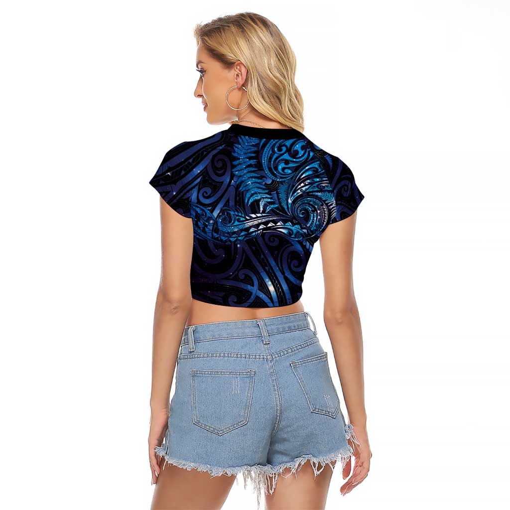 New Zealand New Year-Matariki Raglan Cropped T Shirt Aotearoa Maori Tattoo Galaxy Sky