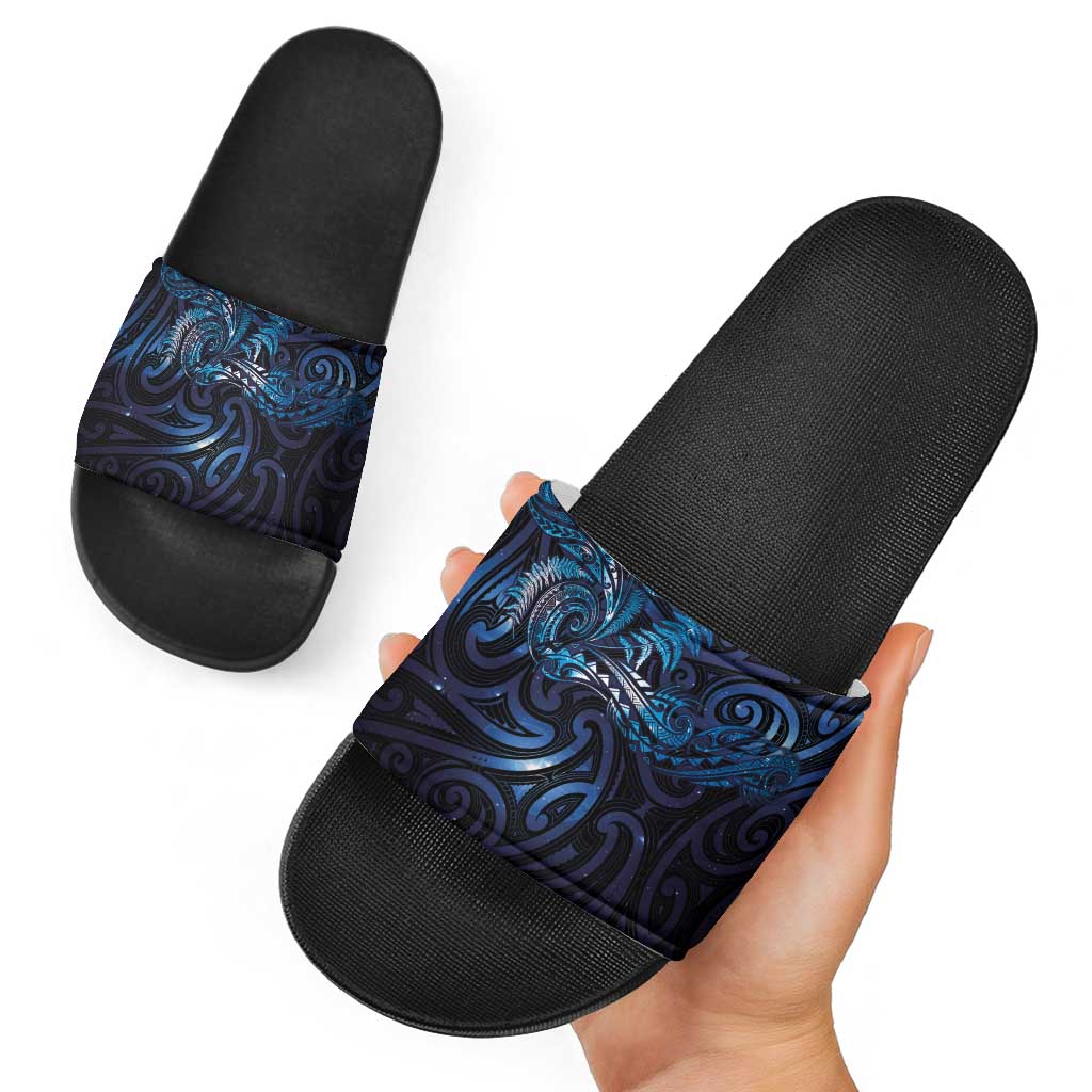 New Zealand New Year-Matariki Slide Sandals Aotearoa Maori Tattoo Galaxy Sky