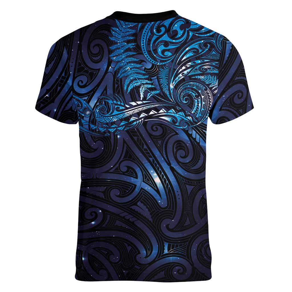 New Zealand New Year-Matariki Women V-Neck T-Shirt Aotearoa Maori Tattoo Galaxy Sky LT03 - Polynesian Pride