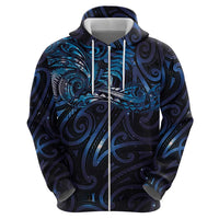 New Zealand New Year-Matariki Zip Hoodie Aotearoa Maori Tattoo Galaxy Sky