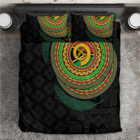 Vanuatu Tribal Tattoo with Namele Leaves Bedding Set