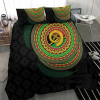 Vanuatu Tribal Tattoo with Namele Leaves Bedding Set