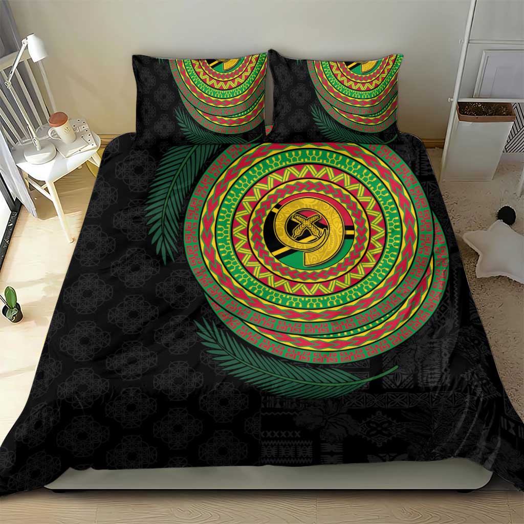 Vanuatu Tribal Tattoo with Namele Leaves Bedding Set