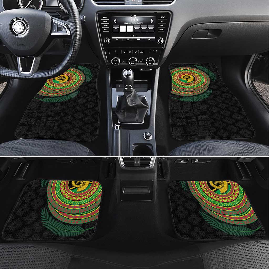 Vanuatu Tribal Tattoo with Namele Leaves Car Mats