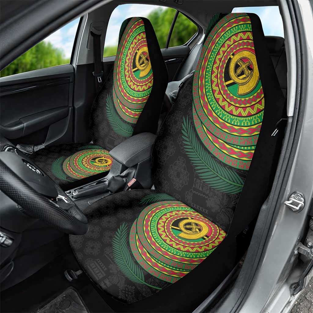 Vanuatu Tribal Tattoo with Namele Leaves Car Seat Cover