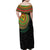Vanuatu Tribal Tattoo with Namele Leaves Family Matching Off Shoulder Maxi Dress and Hawaiian Shirt